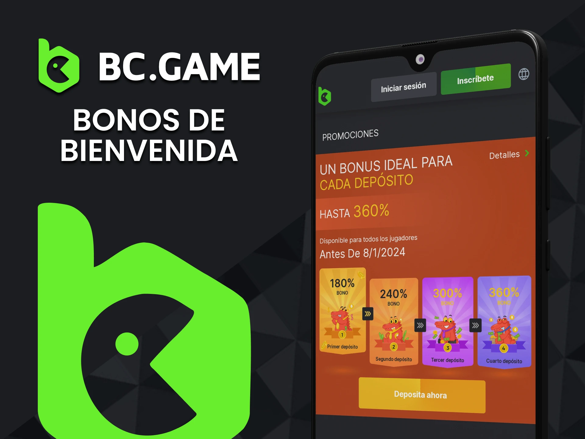 Obtenga un bono de bienvenida a la aplicación BC Game.