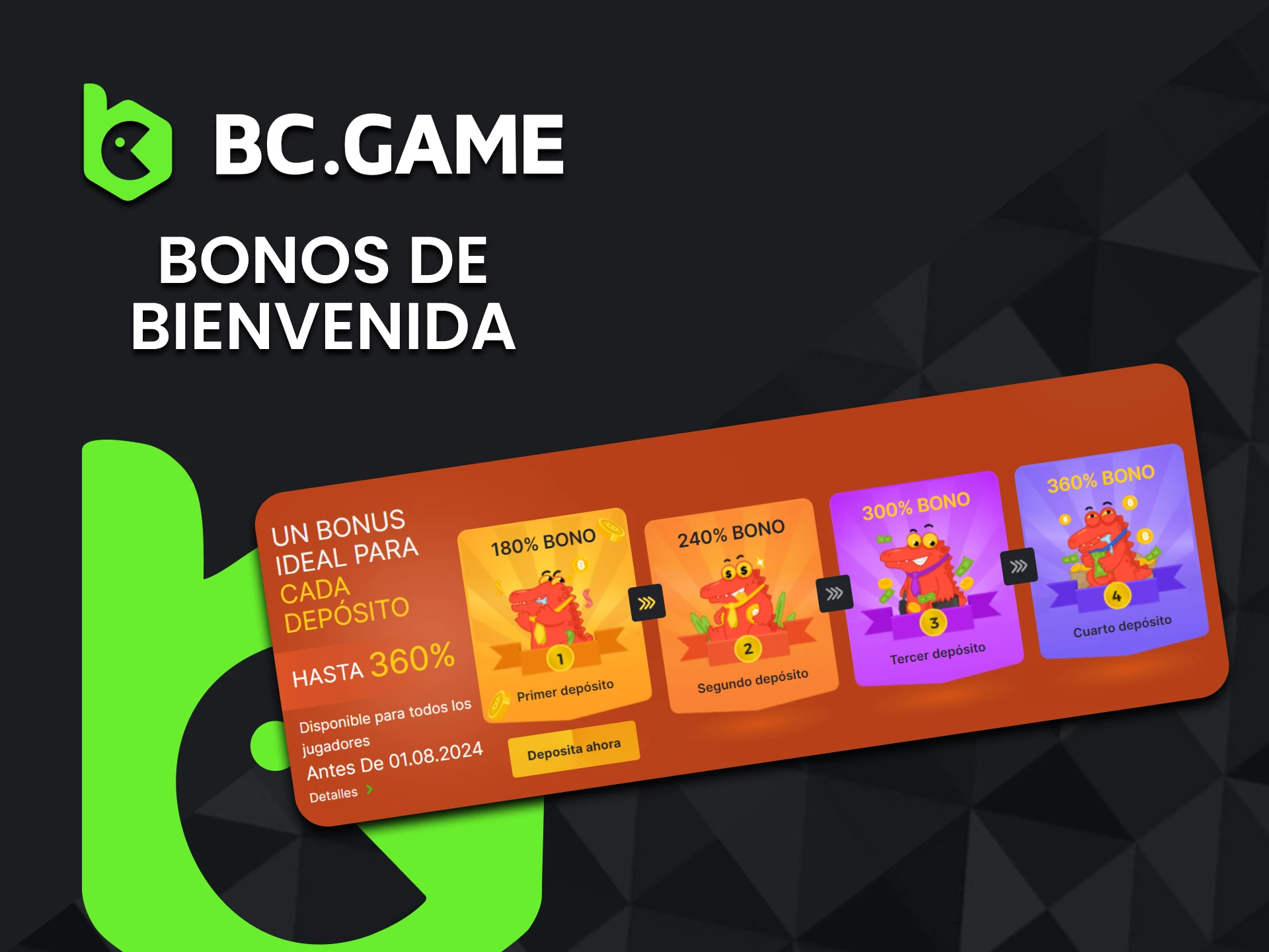 BC Game ofrece un bono de bienvenida a los usuarios.