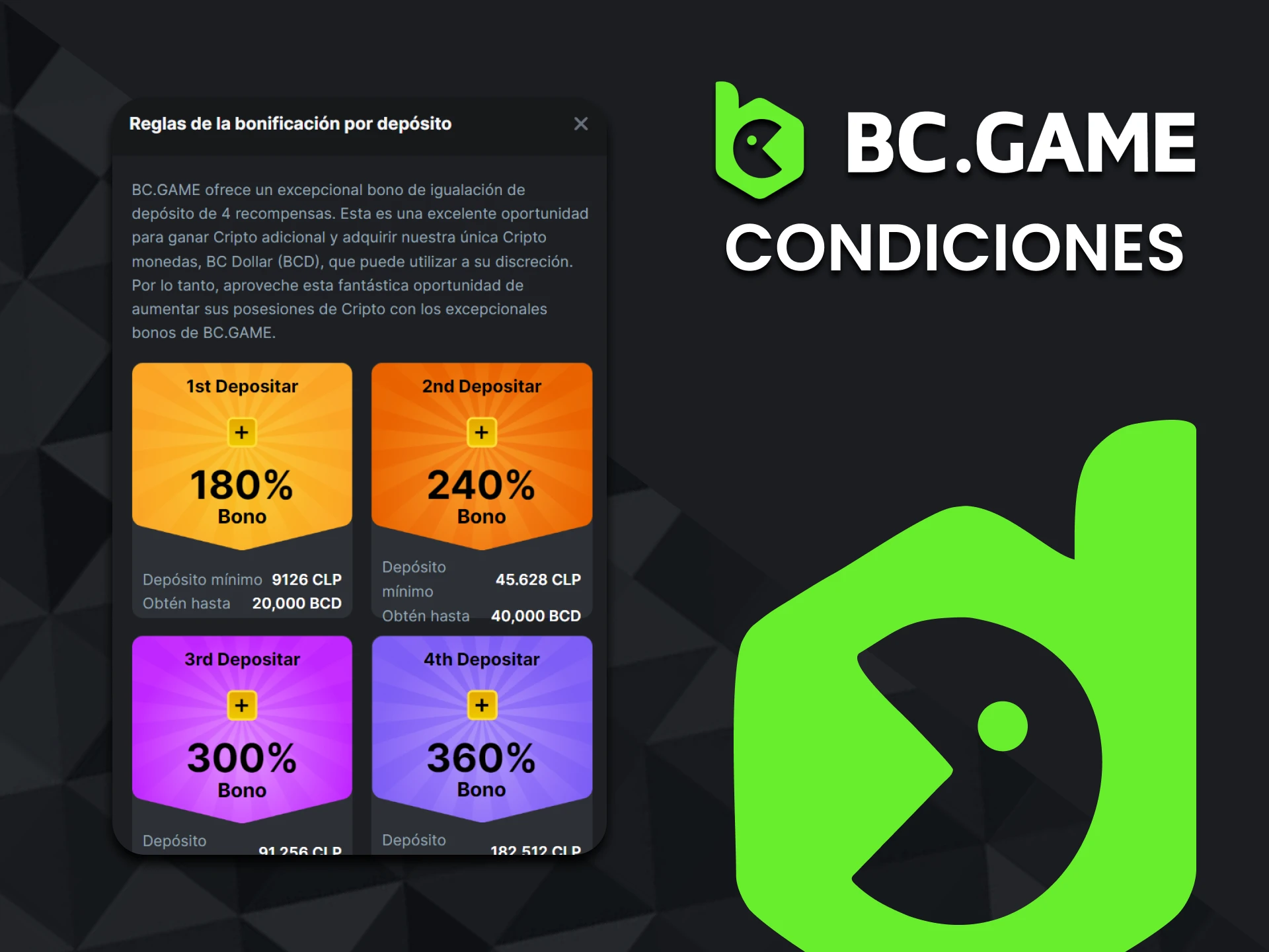 Te contamos las condiciones del bono de bienvenida de BC Game.